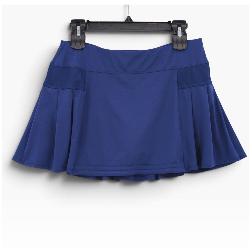 Lucky in Love Pleated Tennis Skort Womens Medium Blue Activewear Pockets